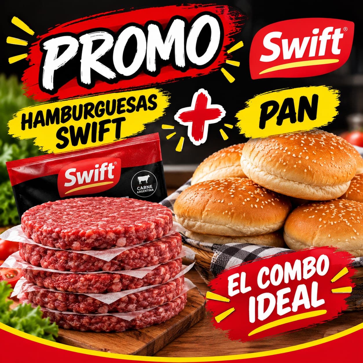 Combo hamburguesas + pan